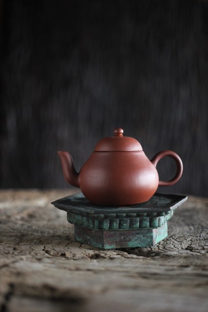 中国 孟臣製 紫砂 朱泥 急須 茶壷 V R7392