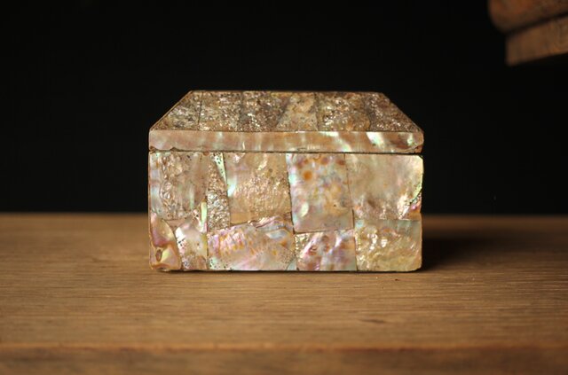 李朝 螺鈿 六角 蓋物 朝鮮美術 古美術 古道具 アンティーク 李朝 螺鈿