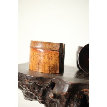 裏千家八代 一燈宗室 又玄斎花押 黒棗と竹蓋置 Q338｜骨董店 のびる 古