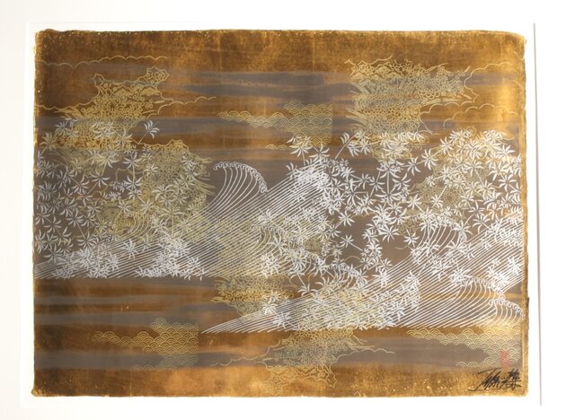 今井俊満 花鳥風月 シルクスクリーン 現代アートの絵画をシルク