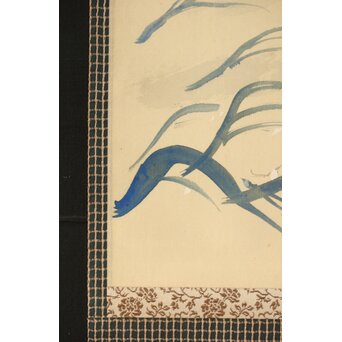 京都大文字送り火夜景図】佐野光穂 1017 掛け軸 肉筆 鴨川 京都大文字