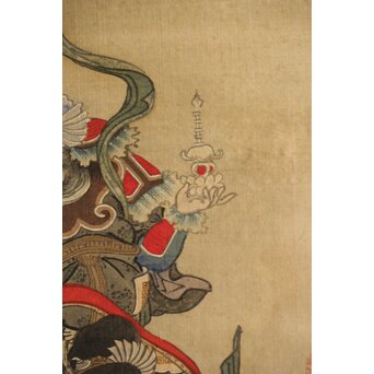 中国古美術・旧藏・南宋風・夏圭款・人物図・手描き中堂画・掛軸・宣紙