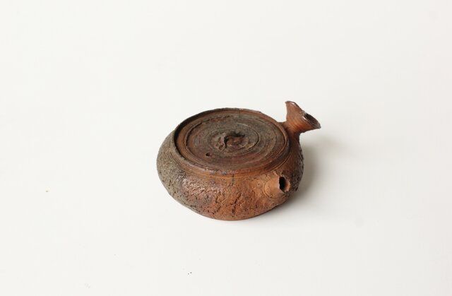 南蛮焼 横持手急須 昌平 寶山 雲林院寶山 煎茶道具 南蛮焼横持
