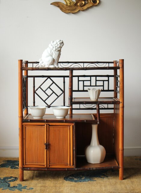 AKa7043東京中央取扱斑竹煎茶棚通せん棚お茶棚