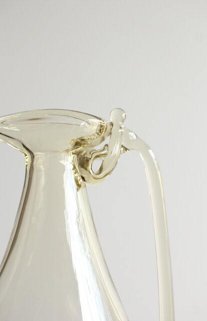 由水常雄 正倉院ガラス器模 白瑠璃水瓶 水注 水差し 飾壷 合箱 由水