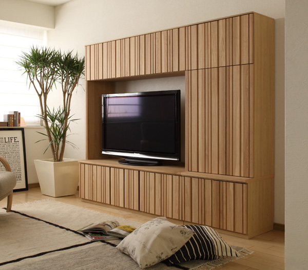 ⭐︎カリモク製/木製テレビ台 ガラス扉付き ブラウン/送料設置無料