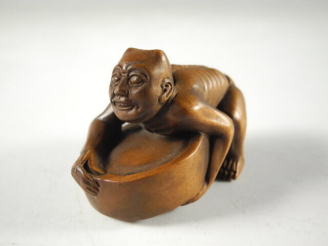 用途不明 置物？ 根付？ 骨董？ 時代物 ジャンク 根付 狐 ＜在銘