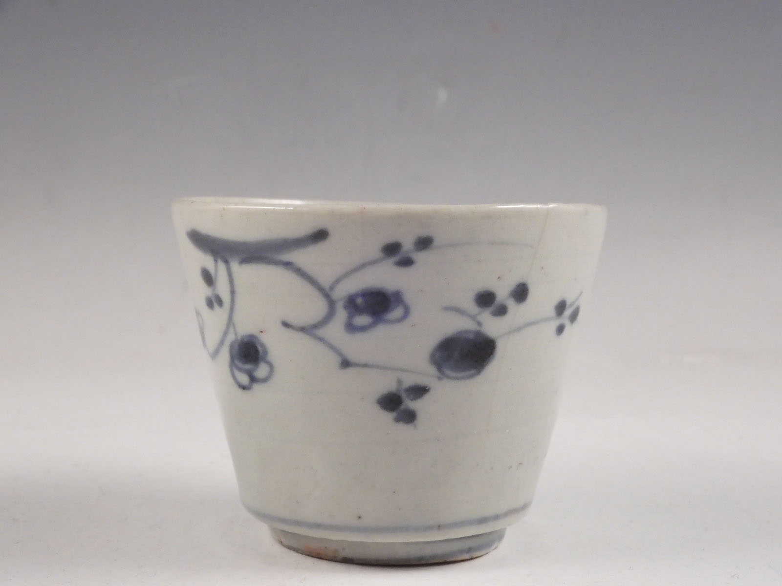 古伊万里 染付 蕎麦猪口 葵文 江戸期 古伊万里染付格子文蕎麦猪口江戸