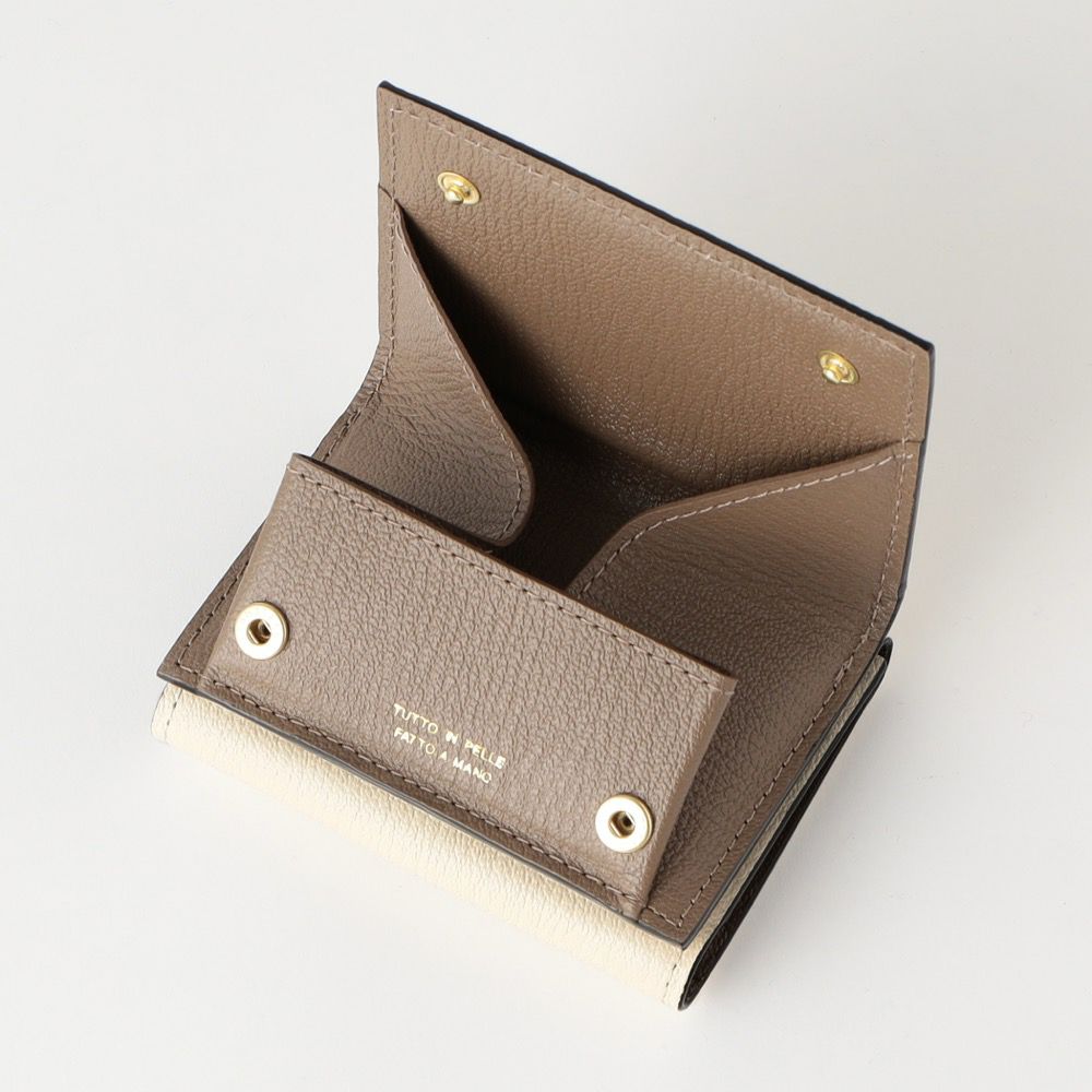 三つ折りミニウォレット WHITE*GRAY | ラルコバレーノ公式通販