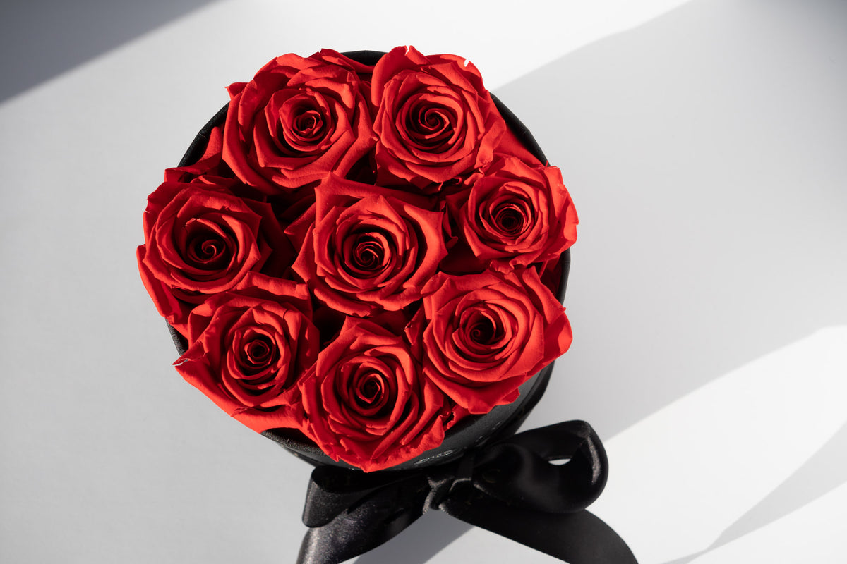 ボックスフラワー ローズ12本 ブルー（プリザーブドフラワー）｜第一