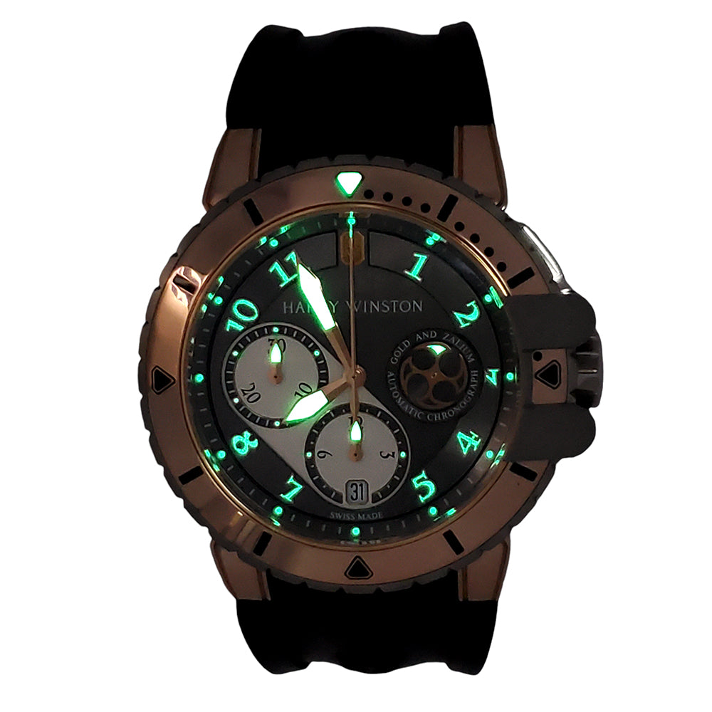 Harry Winston Ocean Diver Rose Rubber Strap | 410 MCA44RZ