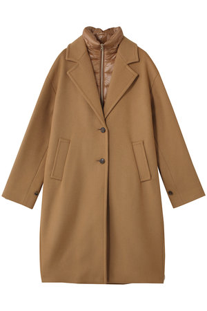 HERNO(ヘルノ)｜ウール中綿コンビ コート/キャメル の通販｜ELLESHOP