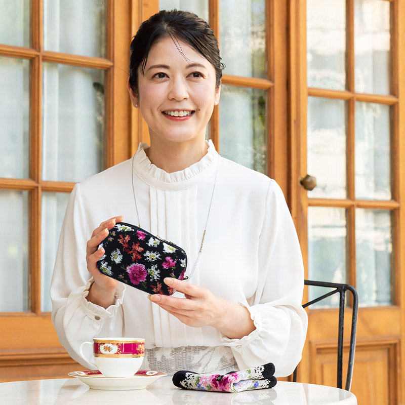 日本製 ステラ柄 ミニポーチ メイクポーチ 化粧ポーチ 小物入れ