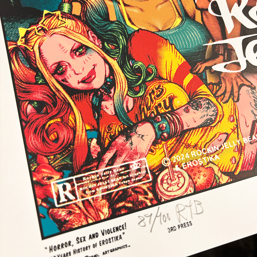 HORROR,SEX and VIOLENCE” screen print poster 3rd – EROSTIKA