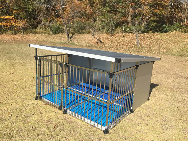 1坪タイプ屋外用犬小屋 DFS-M2】犬小屋 屋外 ステンレス製 屋根付き 床