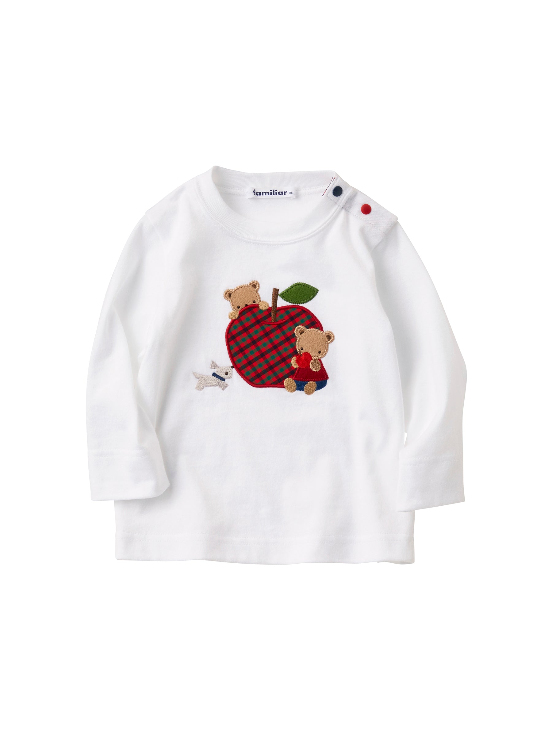 k*.様 値下げ着用1回ファミリア いちご長袖Tシャツ ロンT familiar T