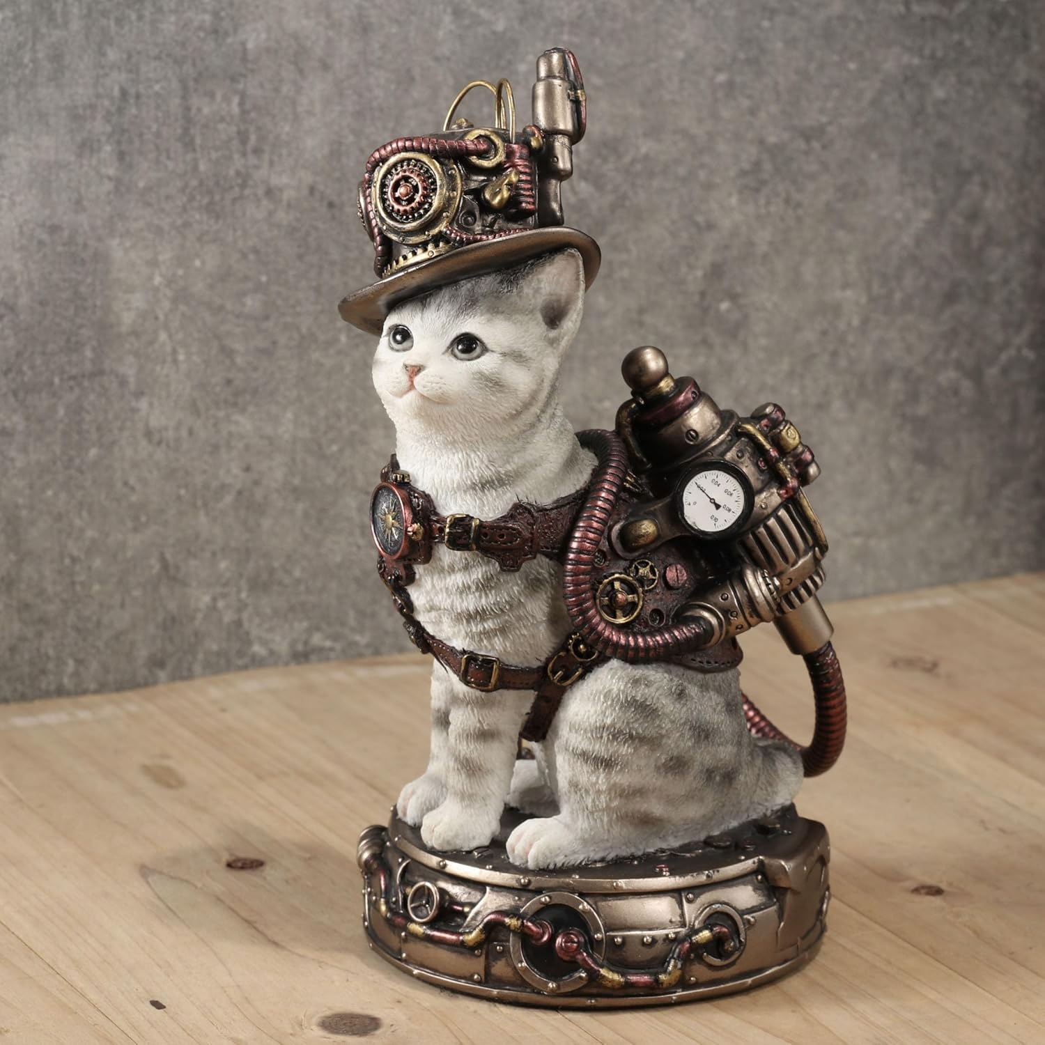 Steampunk Chaotic Neutral Cat Figurine - Fantasy Gifts