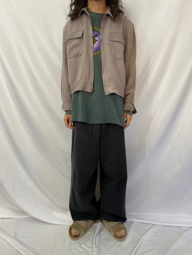 エ*ギ様 50s 60s レーヨンギャバジャケ 実寸L-XL程 50s 60s レーヨン