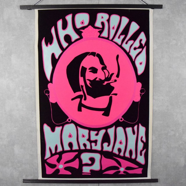 激レア 70's ヒッピー マリファナ ブラックライト ポスター ネオン 激