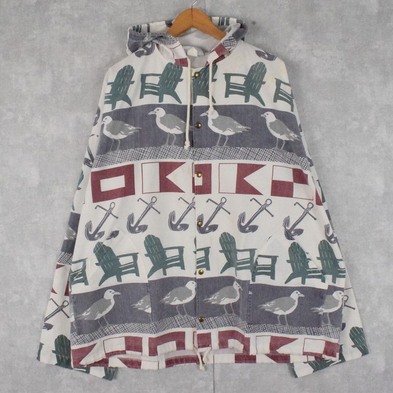 90年代 90s ミシガンラグ 鳥 錨 椅子 白 ホワイト | ヴィテージ古着屋