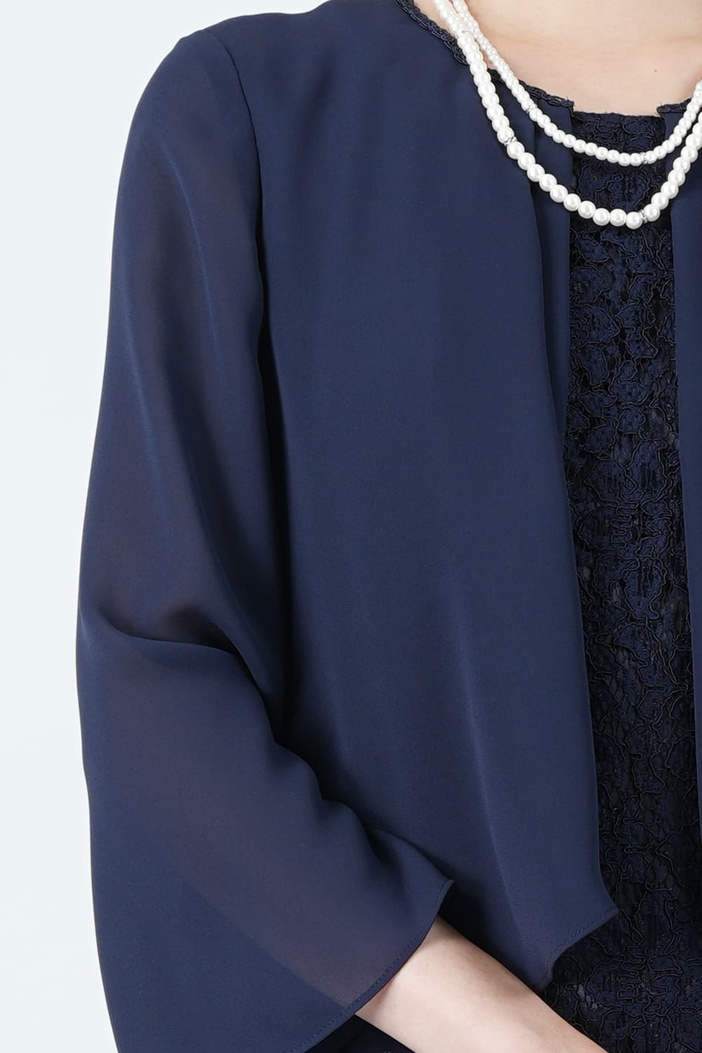 Apploberry 東京ソワール シフォンカバーアップ×総レースネイビー