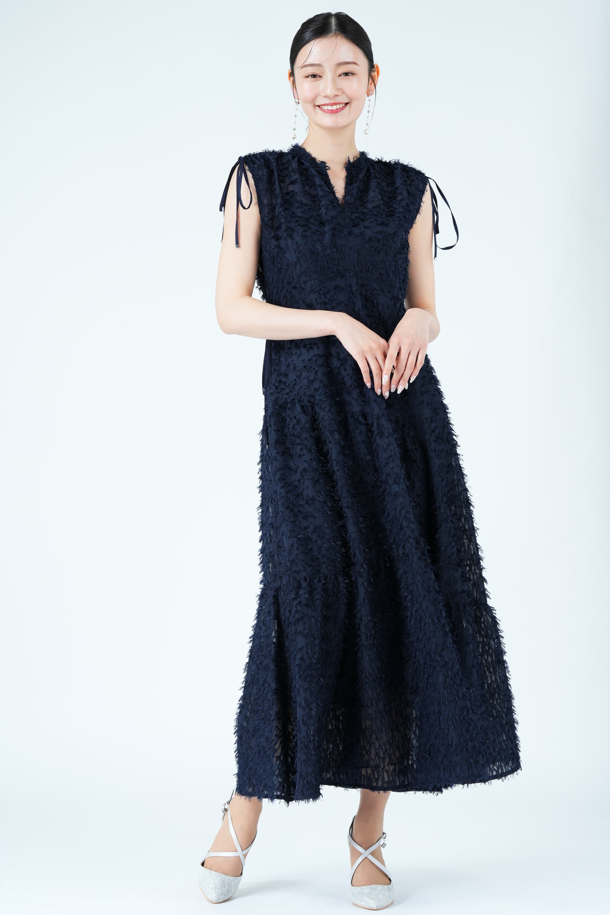 FRAY I.D フリンジティアードネイビードレス (S) をレンタル - 結婚式