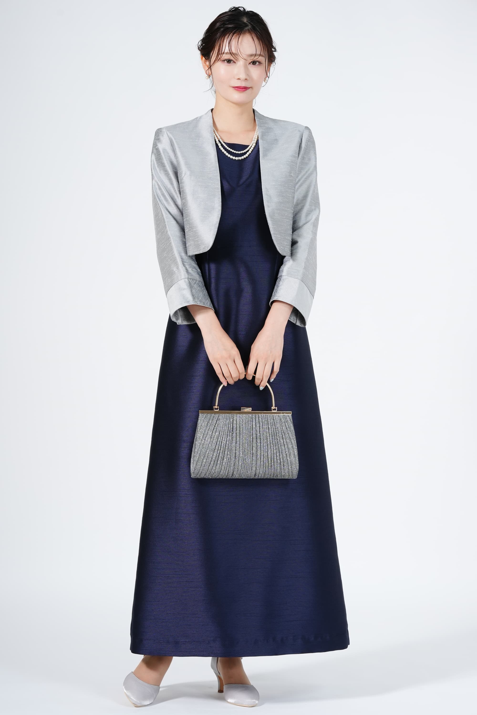 soir dolce】ノースリーブ ネイビー ドレス soir dolce】ノースリーブ