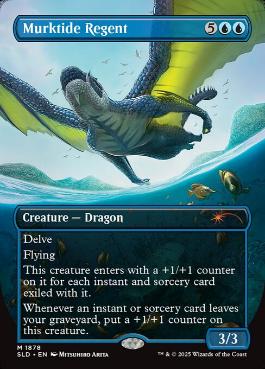 Foil】(1878)□ボーダーレス□《濁浪の執政/Murktide Regent》[SLD] 青