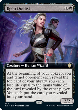 369)□拡張アート□《鋭敏な決闘者/Keen Duelist》[C21-BF] 黒R | 日本