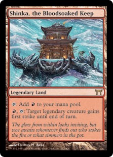 Foil】《血に染まりし城砦、真火/Shinka, the Bloodsoaked Keep》[CHK