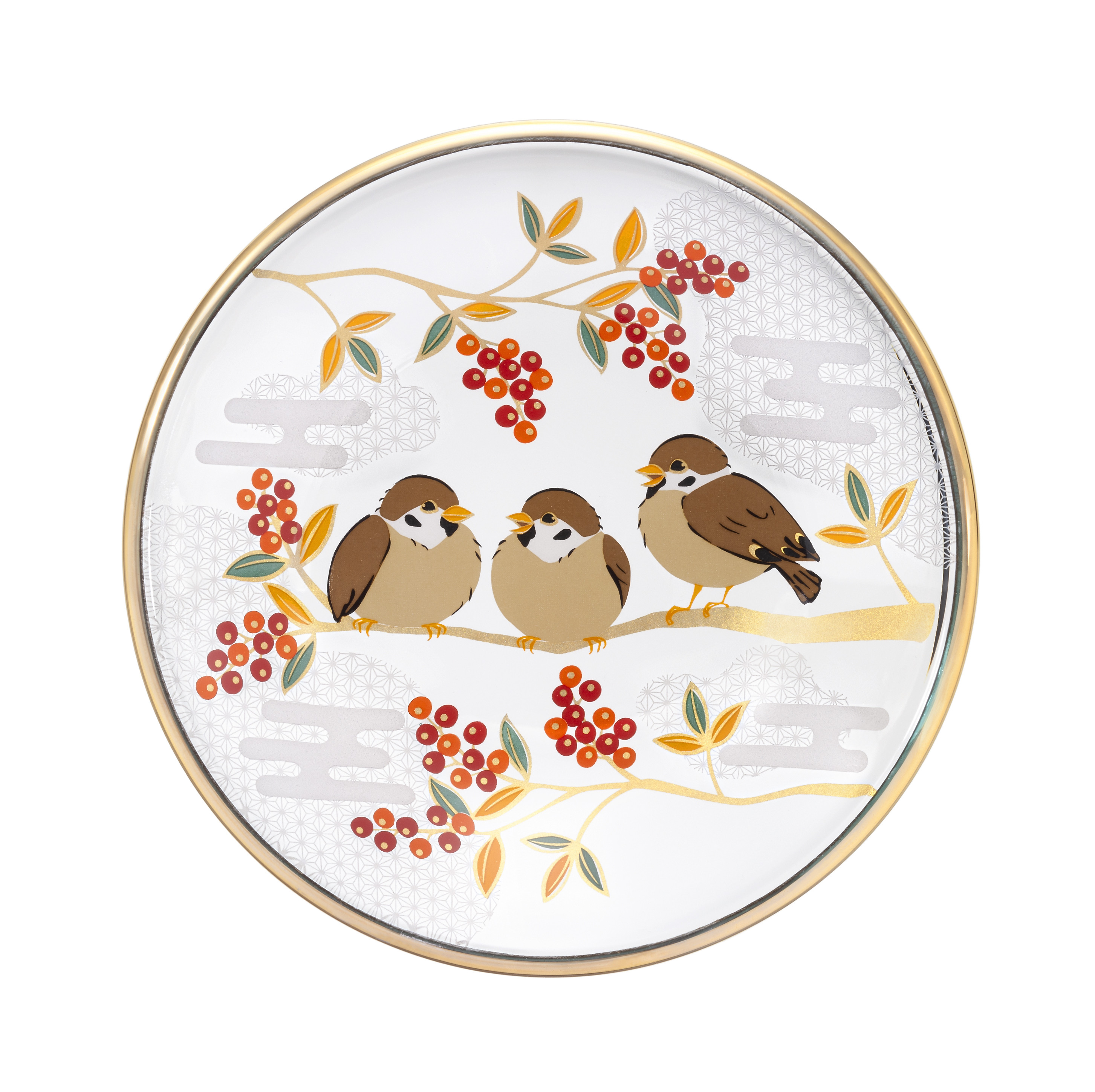 木彫り 花と孔雀 アプリコットプレート 木彫り 花と孔雀 アプリコット