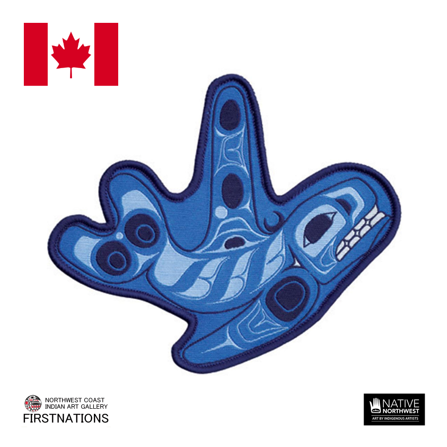 ネイティブ柄 ワッペン カナダ 先住民 インディアン 雑貨 WHALE シャチ