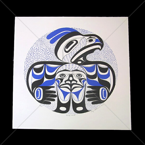 アート シルクスクリーン 絵 画 カナダ 先住民 ネイティブ