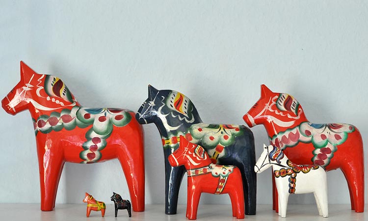 スウェーデン Nils Olsson ダーラナホース 13 体 馬 置物 土産