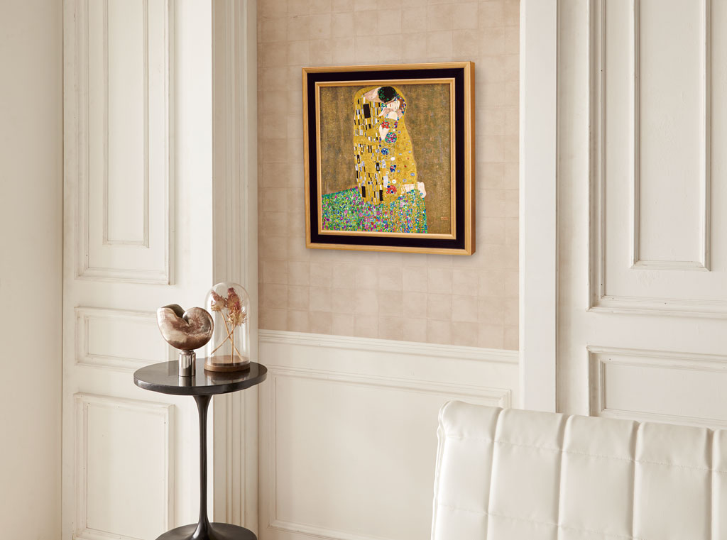 クリムト「接吻」ジークレー・シルクスクリーン金箔加工サイン