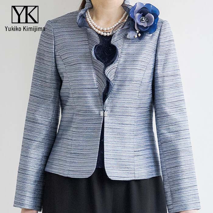 胸当て付きフォーマルジャケット 15号・ネイビー｜東京ソワール