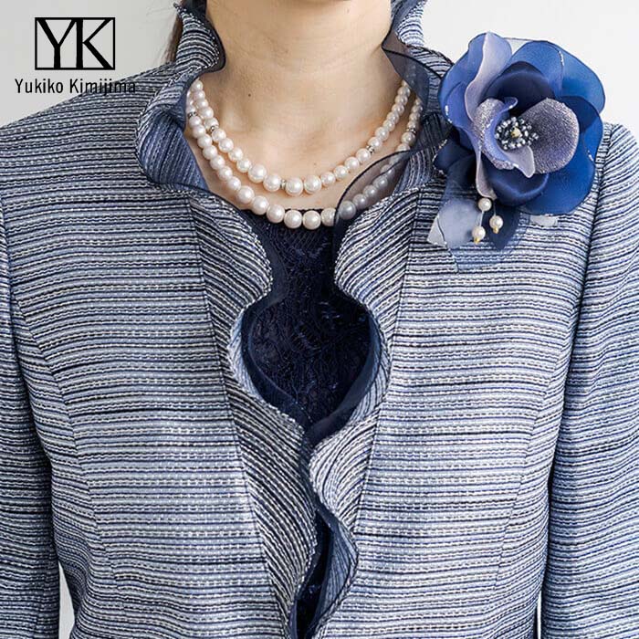 胸当て付きフォーマルジャケット 13号・ネイビー｜東京ソワール