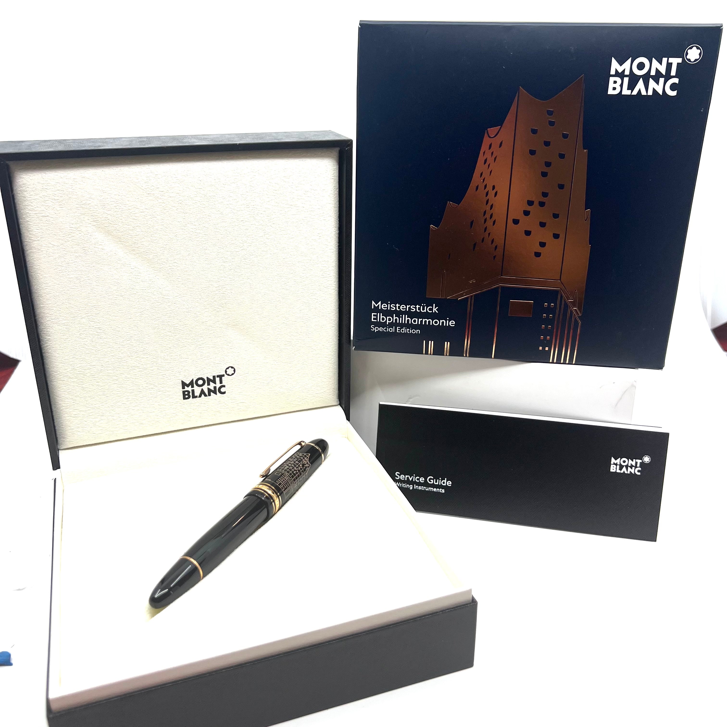 Montblanc 149 ElbPhilharmonie Red Gold Coated Fountain Pen - RARE