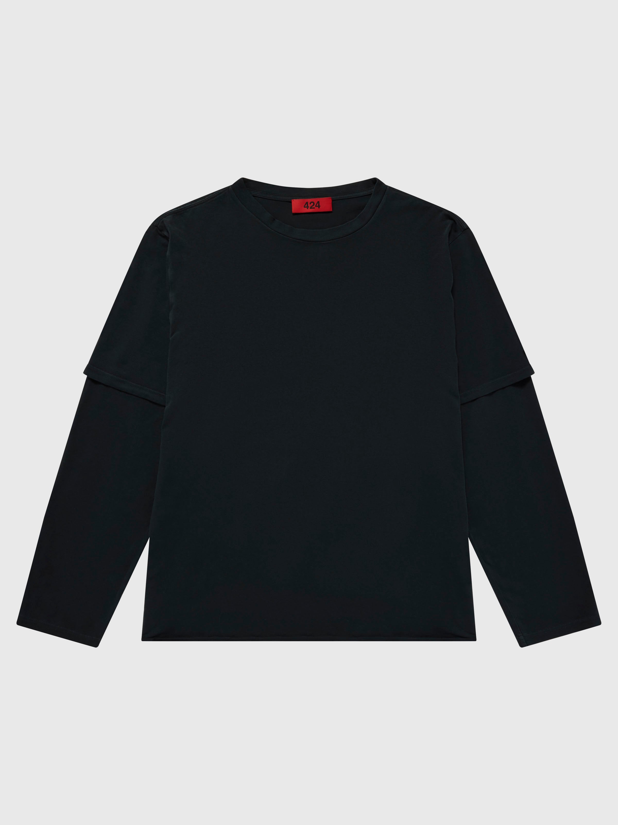 Double-Sleeve T-Shirt in Black | 424