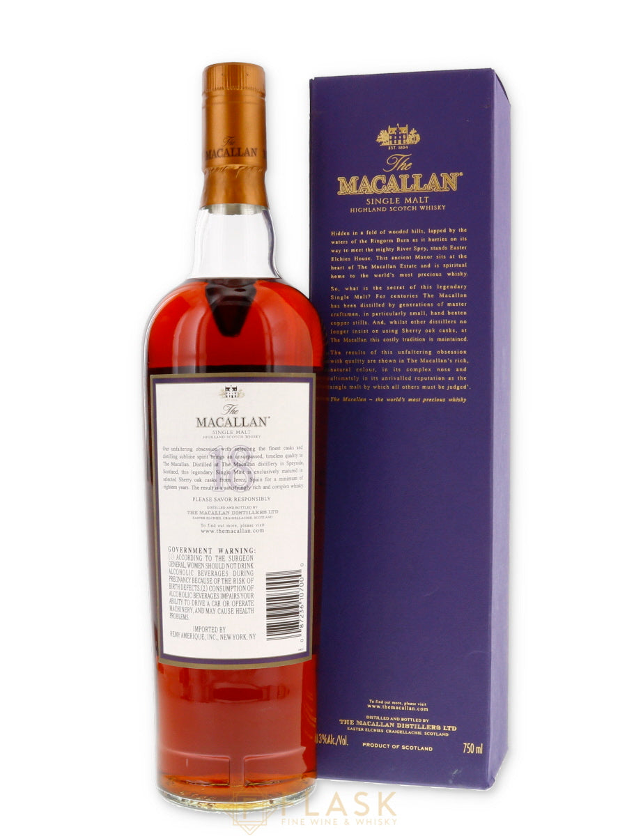 Buy Macallan 18 Year Old Single Malt 1987 [Purple Box] | Flask Wines