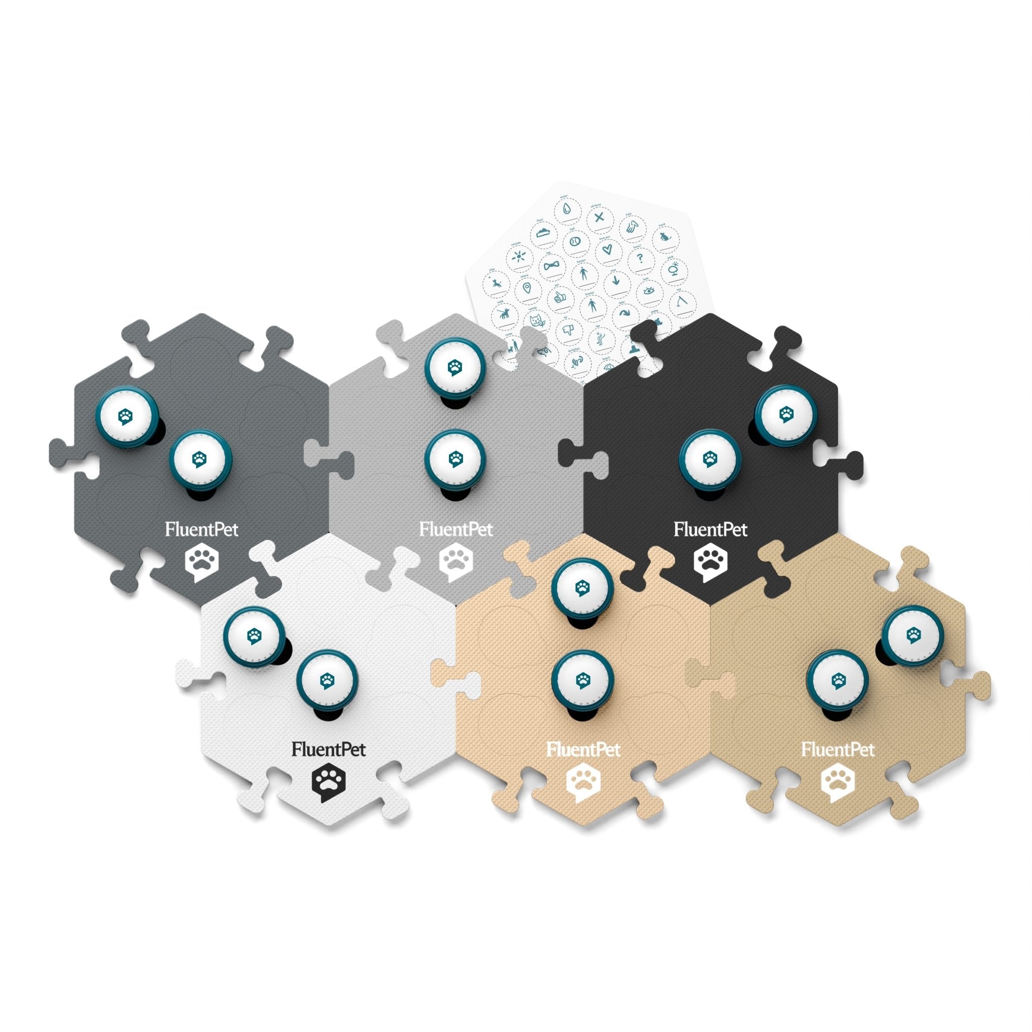 FluentPet Key Vocab Kit Neutral - Dog & Cat Talking Buttons