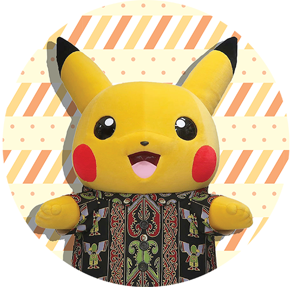 バティックシャツを着たピカチュウ PIKACHU BATIK 4枚セット各5枚