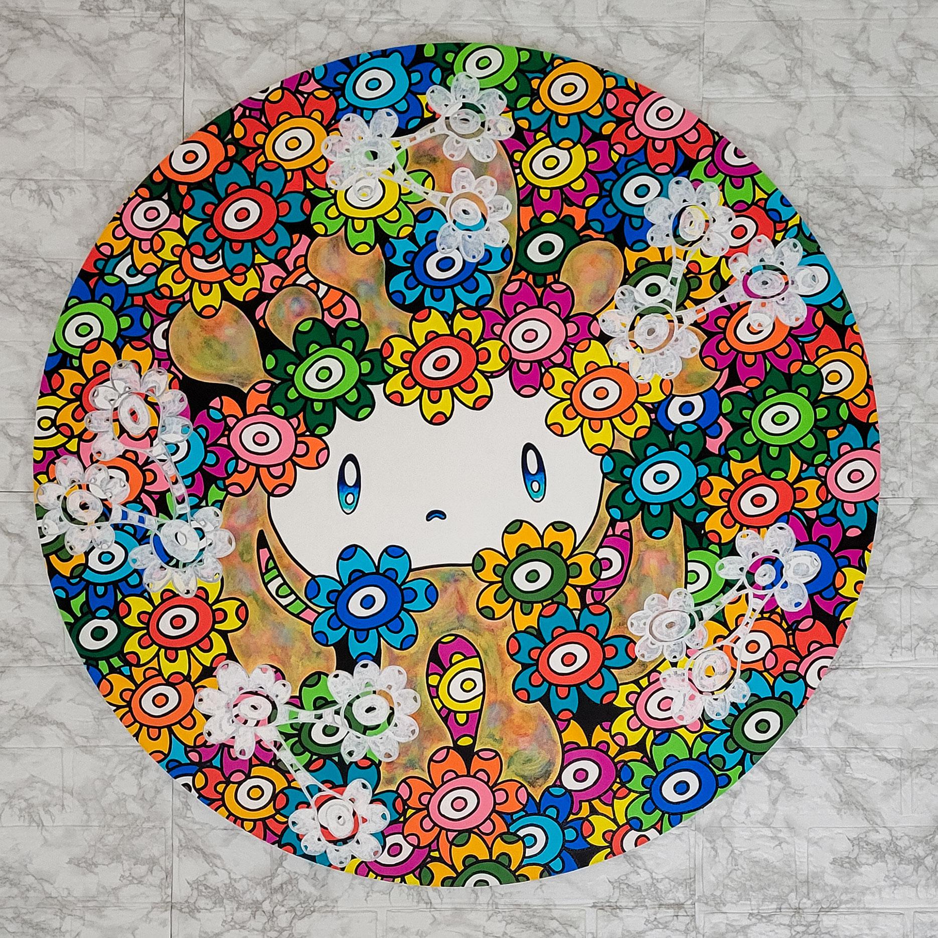 ☆画家 鈴木哲也 S4(333×333mm) アクリル原画＃121☆送料無料 ☆画家