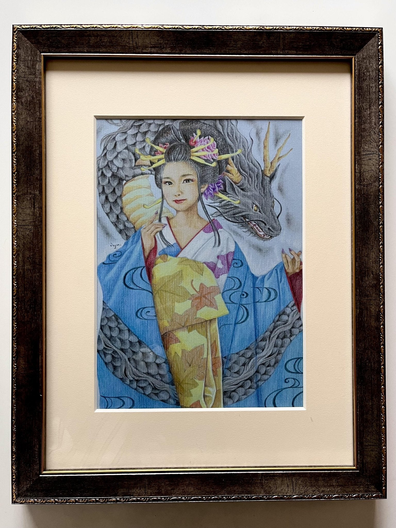 24217E 肉筆原画 水彩画 絵画 ファンタジー ヒーリングアート 24217E