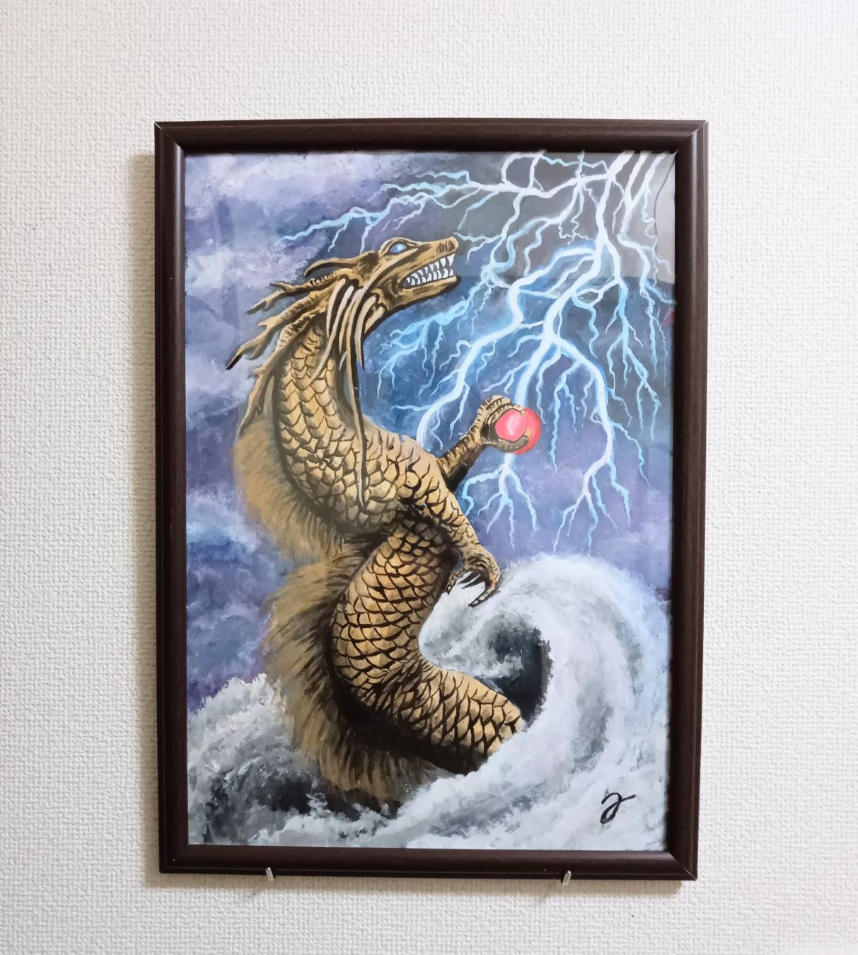 日本画 加納三楽輝 「飛鳥」 青龍社 日本画 加納三楽輝 「飛鳥」 青龍