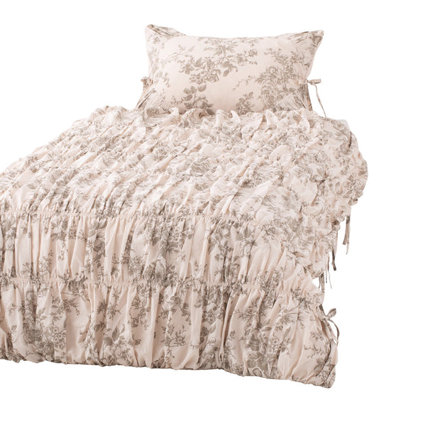 フランスアンティーク♡リボン花籠柄レースベッドカバー フランス