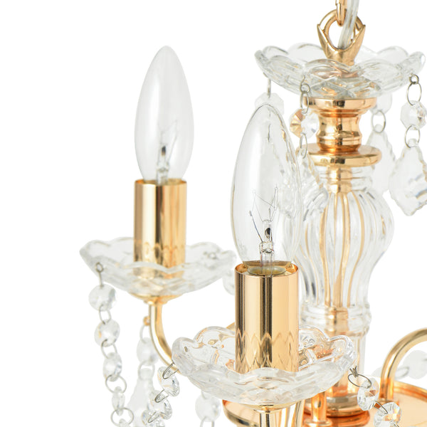 アントワネット シャンデリア 3灯 ゴールド Francfranc 新品