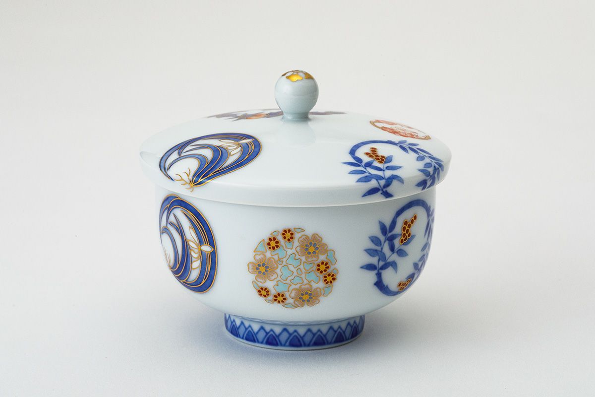 2060 深川製磁 染錦 花丸紋 鉢 金彩 2060 深川製磁 染錦 花丸紋 鉢