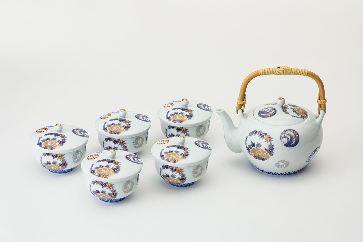 深川製磁 希少 オールド深川 染錦花丸紋 高台鉢 菓子鉢 盛り鉢 深川製