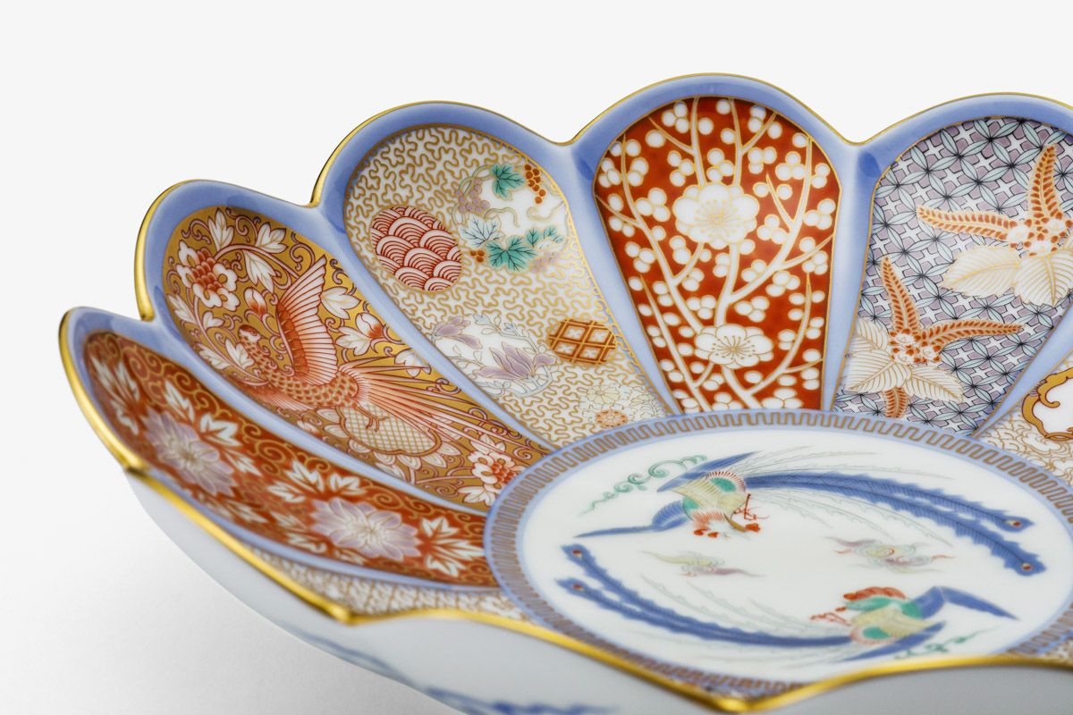 1704 深川製磁 花型皿 5客 金彩 1704 深川製磁 花型皿 5客 金彩 1704